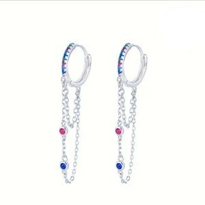 Dangle colorful earrings /Sterling silver